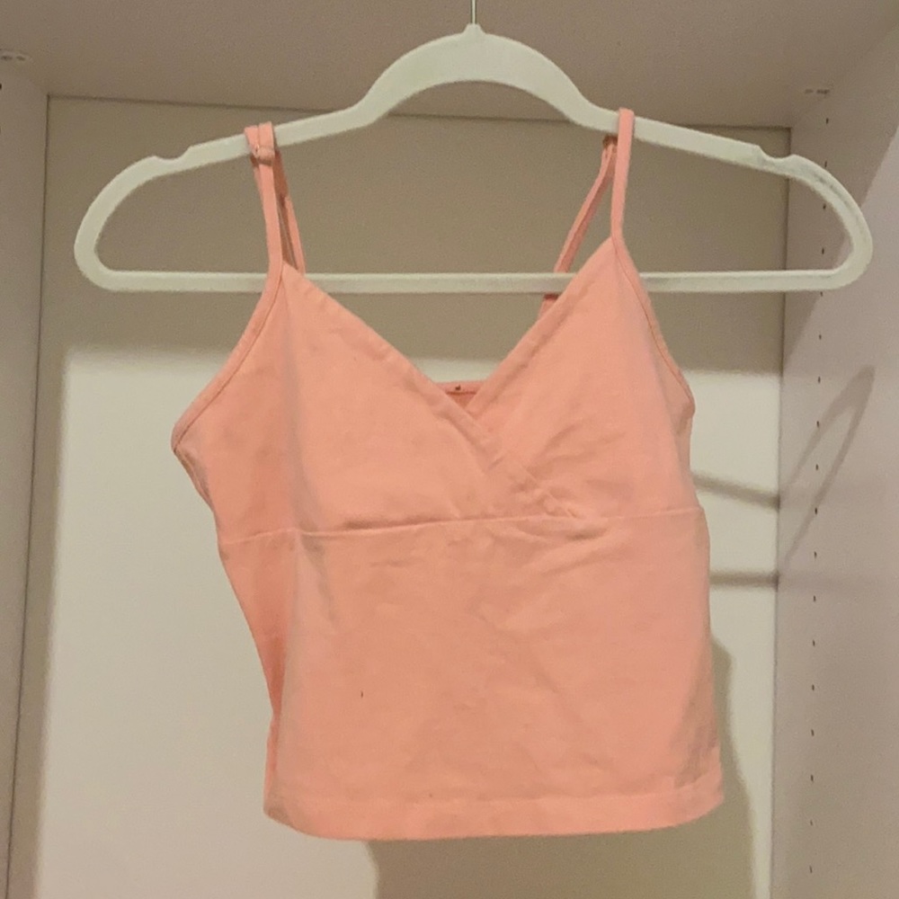 pink cross crop top